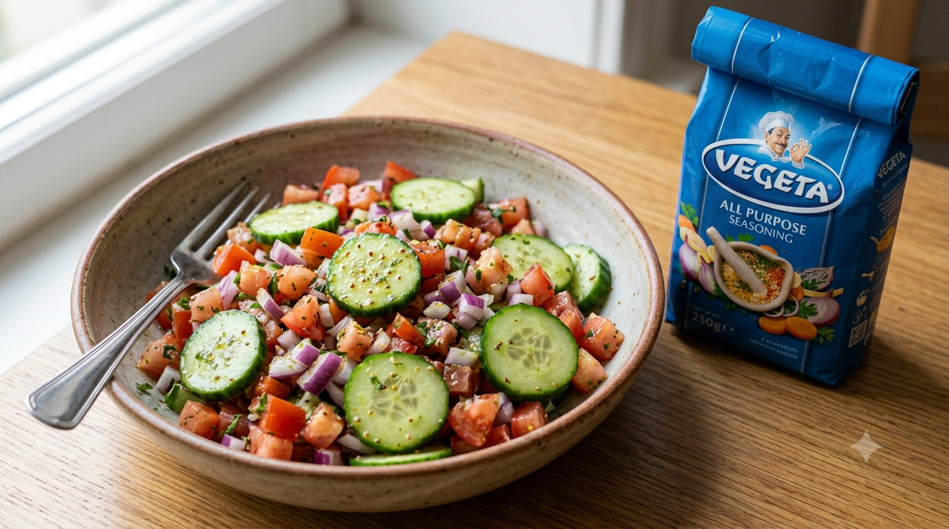 Cucumber onion tomato salad